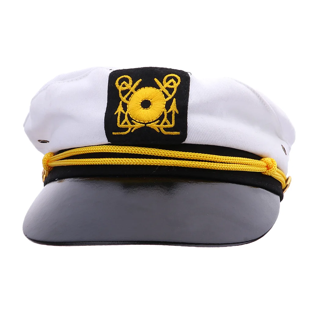 

Children Navy Cap Sailor Boat Captain Yacht Skipper Costumes Flat Top Hat