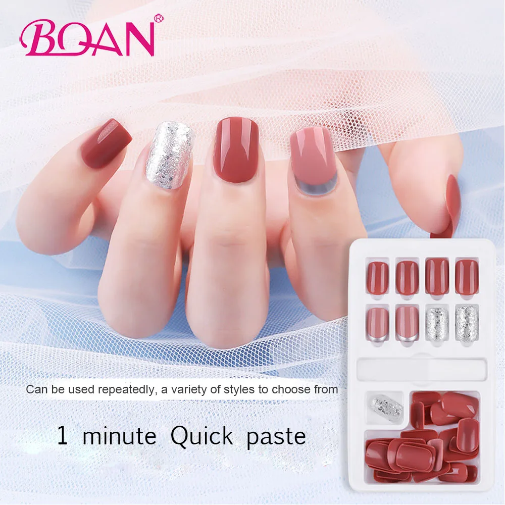 BQAN Nail Art Салон накладные ногти Стикеры 30 шт./кор. инструмент для быстрой смены