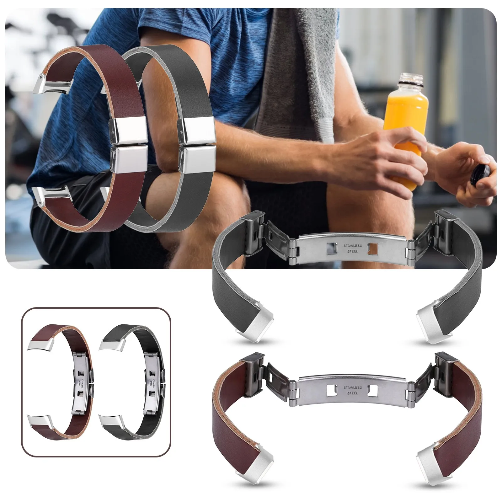 

Кожаный браслет-петля для часов Fitbit Luxe, женские и мужские наручные Ремешки, ремешок для часов Fitbit Luxe с двойной кнопкой и пряжкой-бабочкой