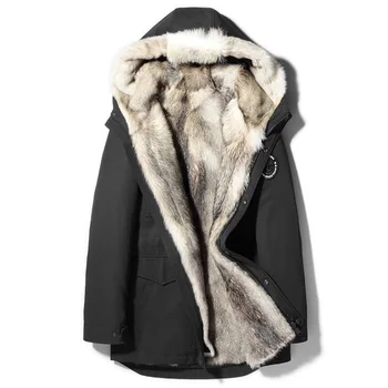 

Winter Cold Outdoor Thickening Long Coat Wolf Fur parka Men Thick Jackets Designer Fashin Travel Warm Luxury Hooded Jackets