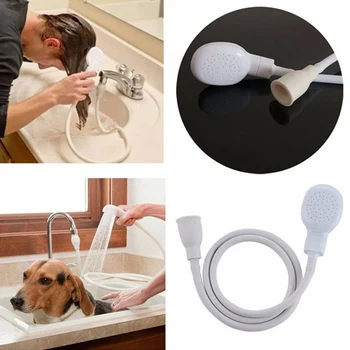 

Quality ABS PVC Single Wide Tap Bath Sink Shower Head Spray Hose Push On Mixer Hairdresser Pet Bathroom Shower Head Durable