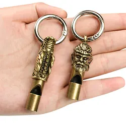 EDC – porte clés Portable, sifflet en laiton, tête de Dragon, sifflet de survie d'urgence, outils multifonctions 