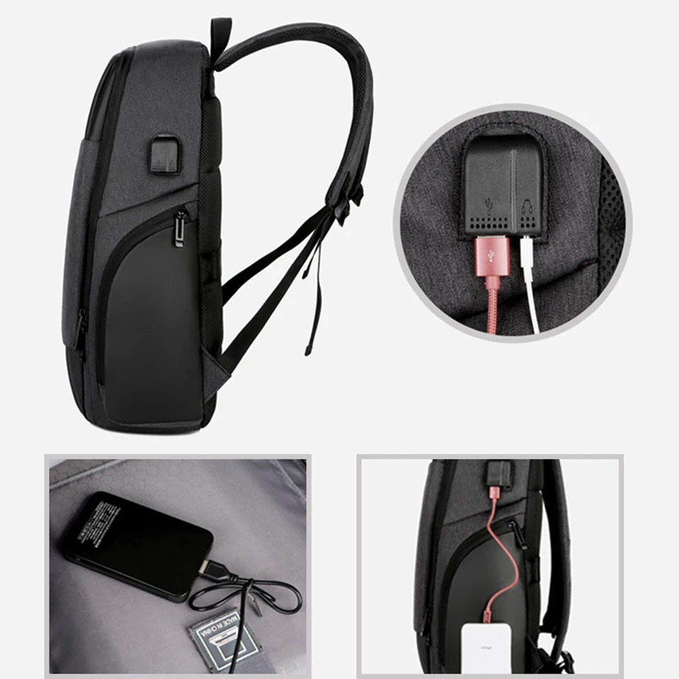 Умный студенческий рюкзак для ноутбука, мужской большой рюкзак, 15,6 дюймов, женские сумки, водонепроницаемые USB музыкальные дорожные рюкзаки