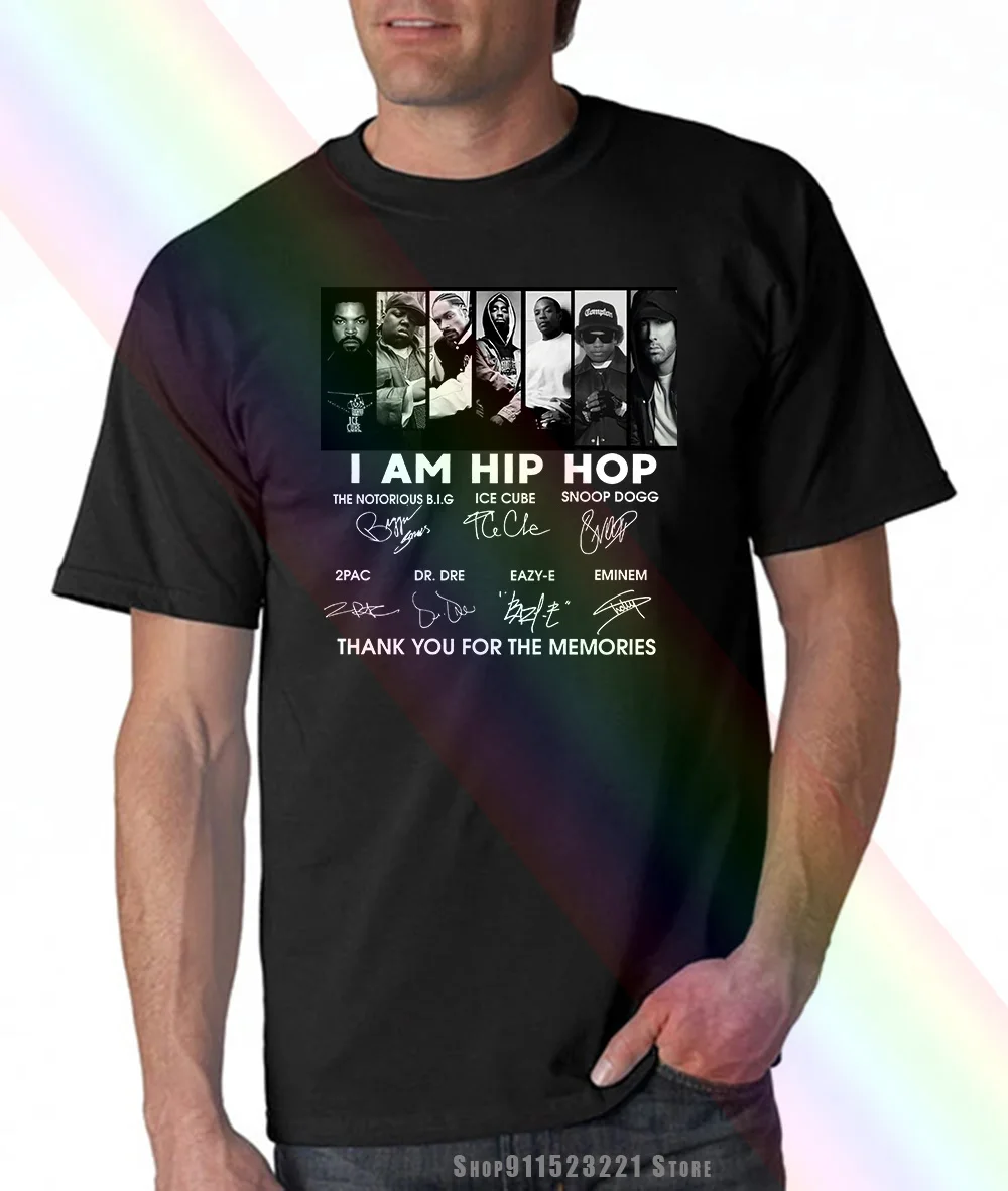 T Shirt Men T Shirt T Shirt Print I Am Hip Hop Notorious Big Ice Cube 2pac Dre Eazy E Eminem 21 High Quality Brand T Shirt Casual Short Sleeve O Neck Fashion