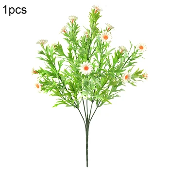 5 Forks Artificial Flower Wedding Party Decorations Simulation Daisy Flower Bouquet Photo Prop Art Plastic Fake Flowers