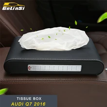 GELINSI для Audi A4 A5 A7 A6 A8 Q3 Q7 Q5, автомобильный стиль, кожаная коробка для салфеток, бумажный контейнер для салфеток, чехол, аксессуары для интерьера