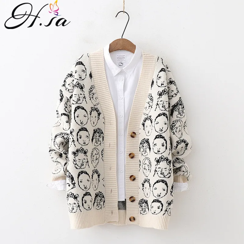 

Women Sweater and Cardigans 2019 Long Cashmere Knitted Jacket Chic Oversized Cardigans Thick Warm Female Clothes Girl Tops
