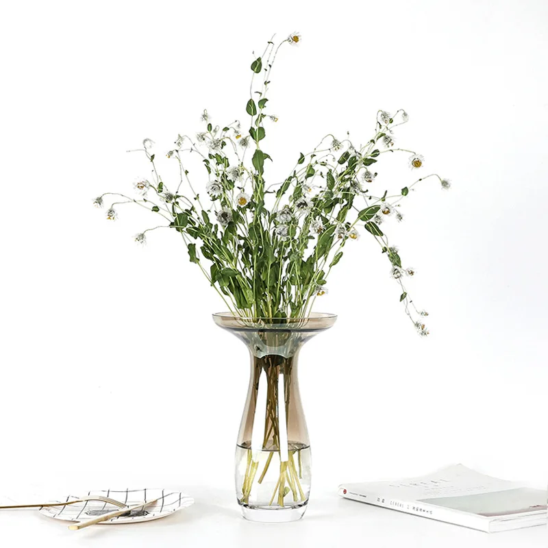Широкая форма капли рта прозрачная ваза стеклянная для цветов композиция Гидропоника зеленое растение настольное украшение декоративная домашняя ваза