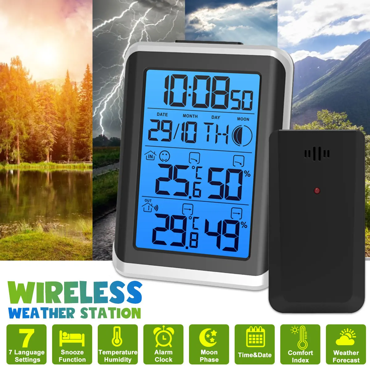 Digoo DG-TH8461 ЖК-дисплей Погодная станция термометр гигрометр метр Беспроводной для