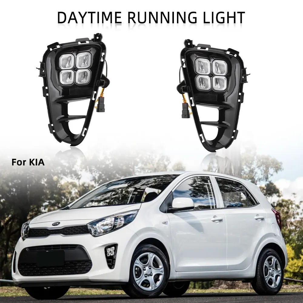 LED DRL Headlight for Kia Picanto 2017 2018 2019 2020 Daytime Running