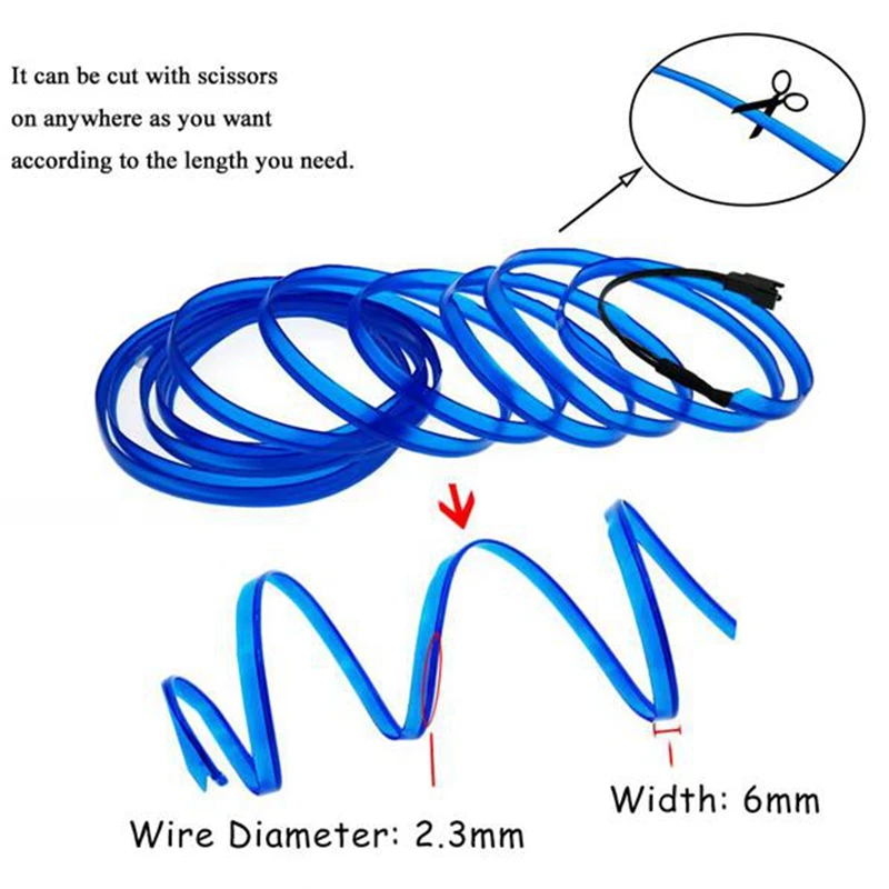 Автомобильная лента EL Wire неоновые огни танцевальный фестиваль светодиодная Lights