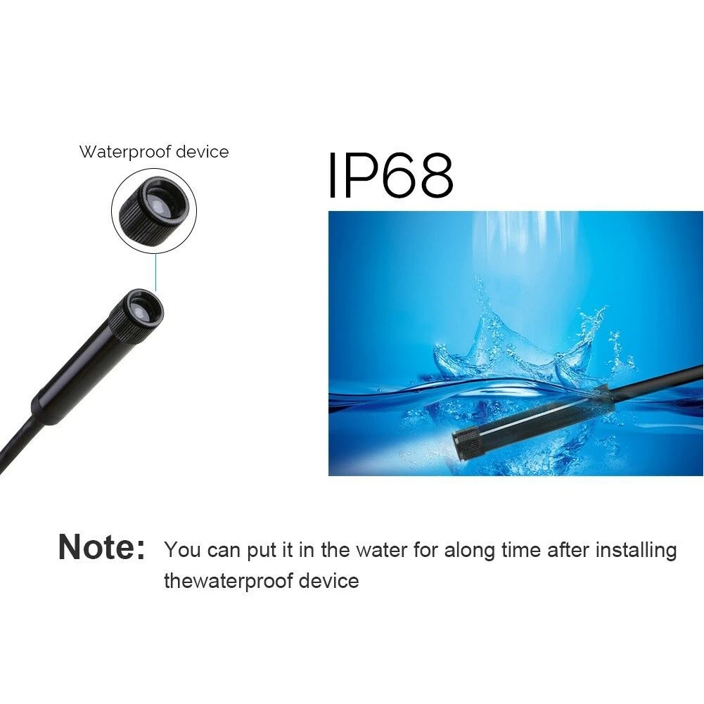 Черный осмотр type-c 3 в 1 USB ноутбук Гибкая промышленная hd-видеокамера бороскоп Водонепроницаемый 6 Led эндоскоп