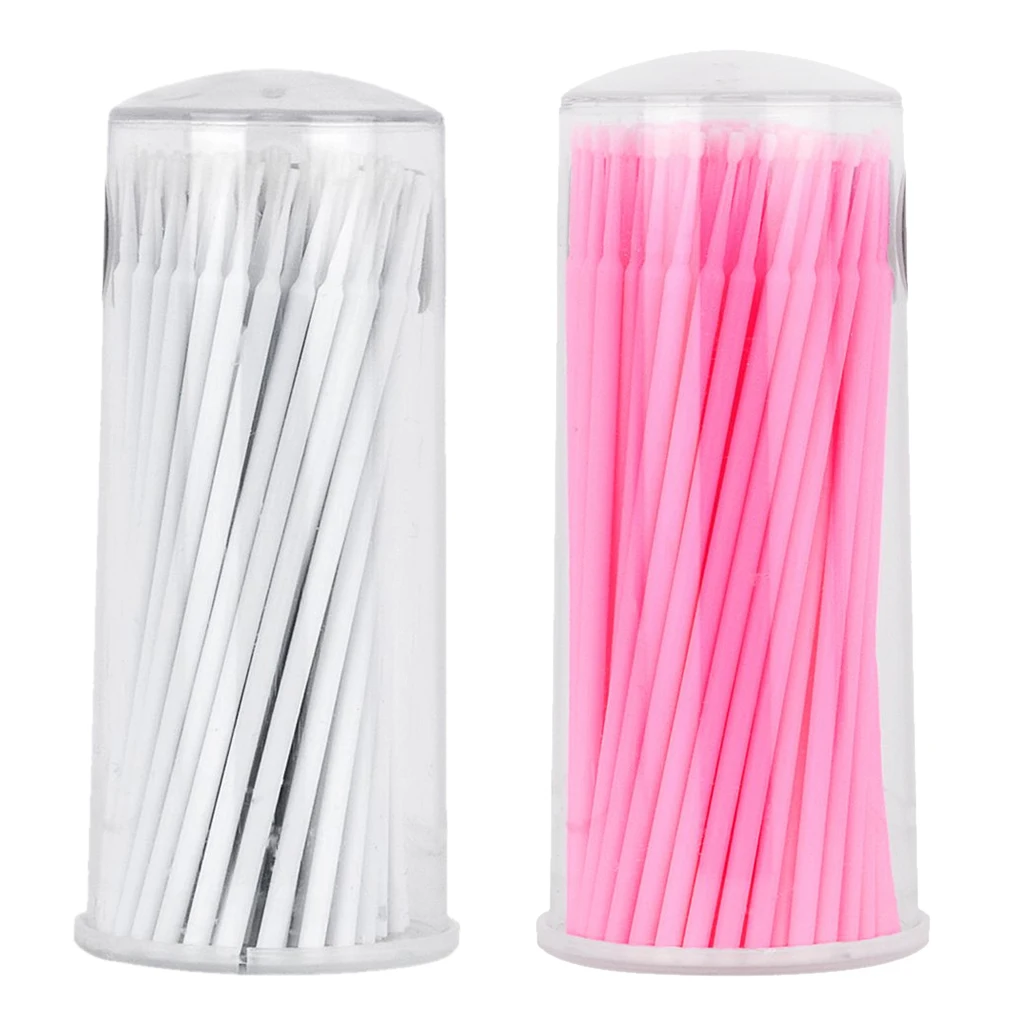 100pcs Micro Applicator Brushes for Eyelash Extensions Lip Brush Lipstick Wands Tool Kits Swabs Tattoo Microblading Applicatos