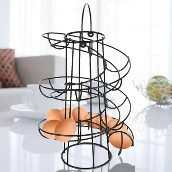 

Creative Egg Frame Spiral Shelf Stainless Steel Art Multifunctional Food Storage Frame Home Decoration Design for Living Room