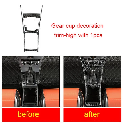 Gear cup trim Для Volkswagen MAGOTAN 2012- CC 2012- passat B7 карбоновое волокно шестерни чашки украшения отделка 1 шт - Цвет: Gear cup trim