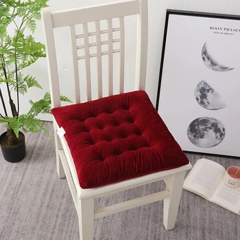 

1 Piece Square Seat Cushion Student Chair Pad Back Cushion Tie on Chair Pillow Computer Sitting Pad For Home Office Stool Mat
