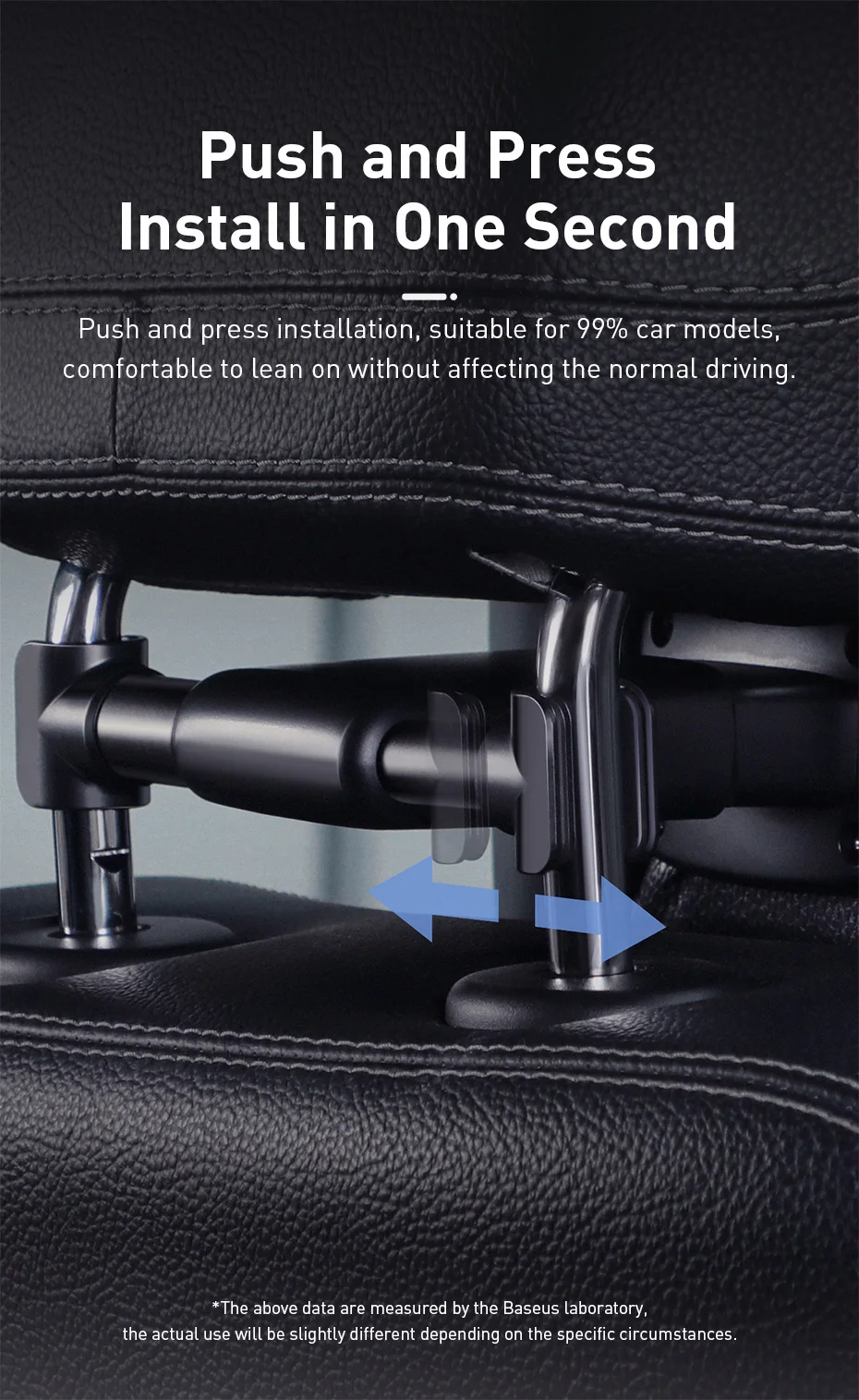 Baseus PU Leather Car Neck Pillow Spring Cushioning Adjustable Auto Memory