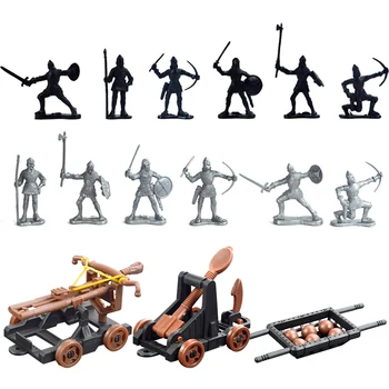 

14pcs Military Army Model Action Toy Soldier Figure Set DIY For Children Adult Play Building Blocks Home Gift Medieval Knights