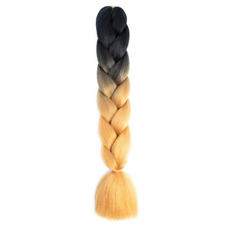 24 дюйма 2 тона цвет Омбре Джамбо косички синтетические волосы для наращивания Высокая температура волокна крючком Твист косички парик прически - Цвет: 32