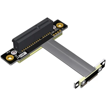 

PCI-E PCI Express 4X to 1X Extension Ribbon Cable Express Card Adapter Cable Dual Vertical 90 Degrees Direction