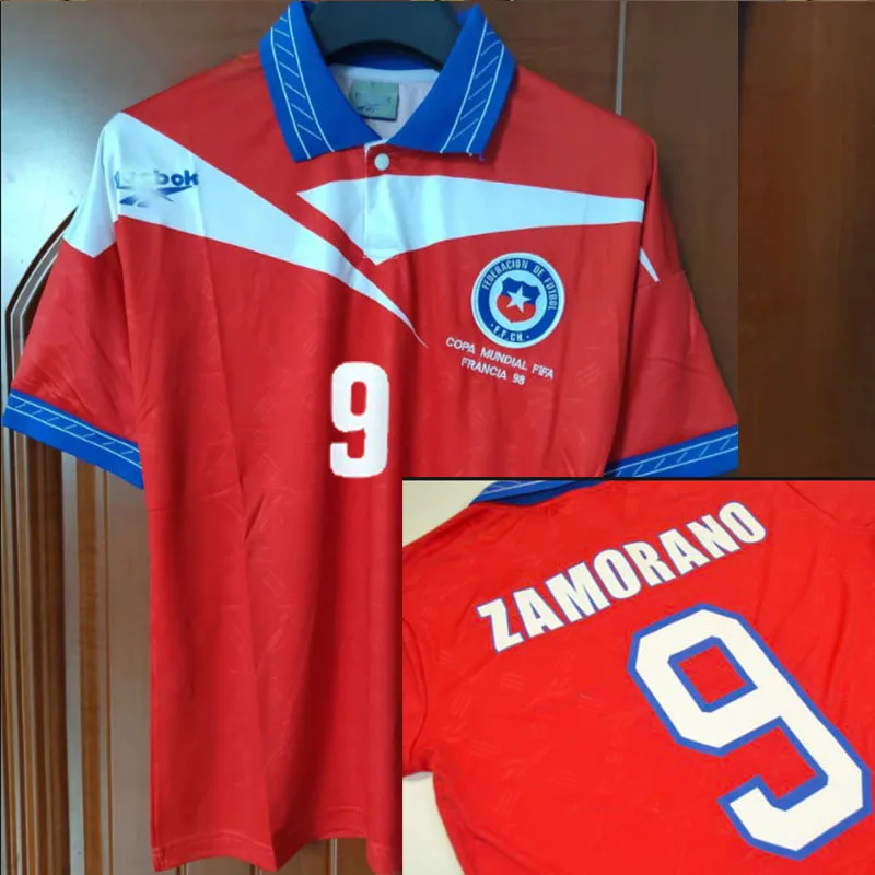 Чили 1998 Ретро Джерси рубашка Настроить футбол Винтажный Мужской Camiseta футболка