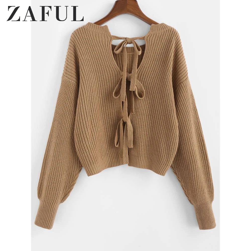 lace up back cardigan