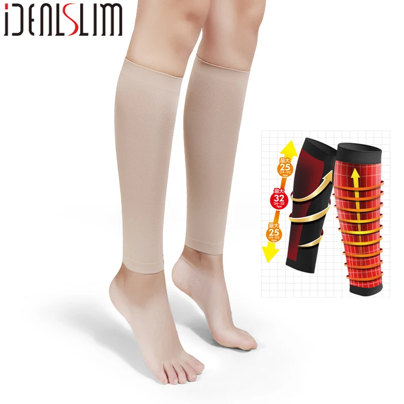 

IDEALSLIM 2 Pairs Calf Supports Men Women Compression Knee High Socks Compression Calf Sleeve Pressure