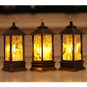 

Christmas Flame Wind Lamp Santa Claus Decoration Christmas LED Lighting Ornament Candlestick Lamp 13x5.5x5.5cm Bronze