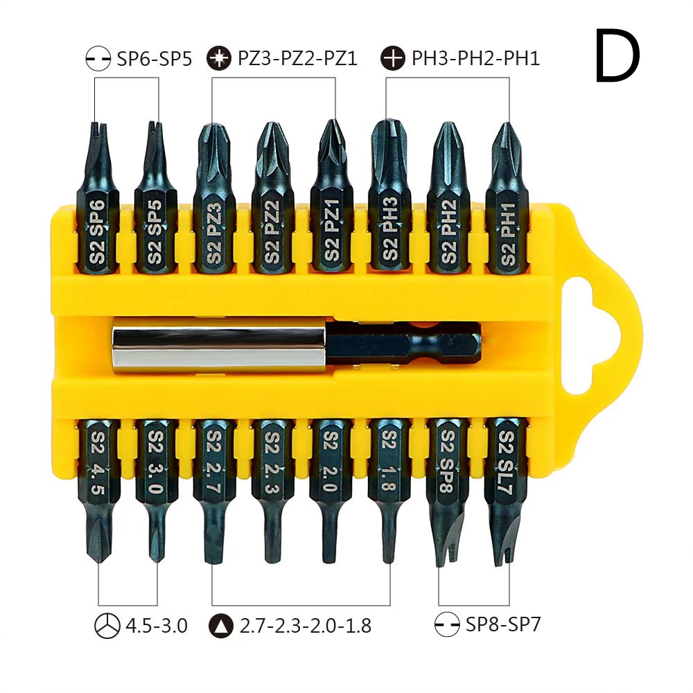 NICEYARD 17 шт./компл. держатель, отвертка, биты, защита от несанкционированного доступа шестилучевая звезда Набор бит