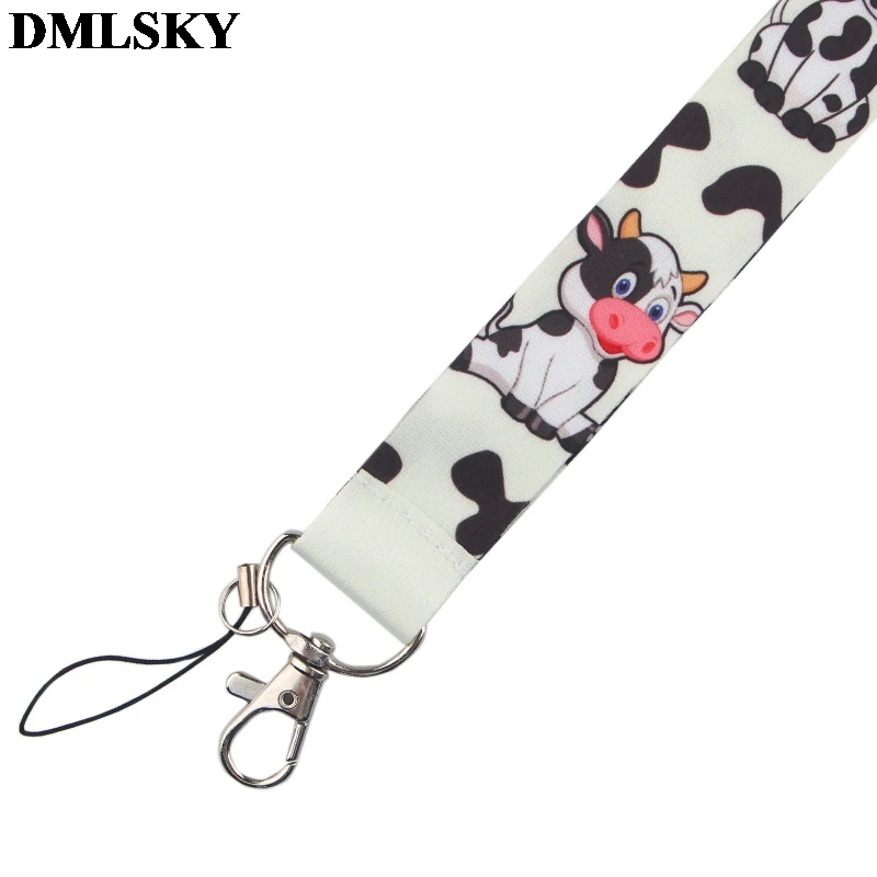DMLSKY корова шнурок для ключей ремешки для ключей значок ID Мобильный телефон Веревка шеи ремешки подарки M3933