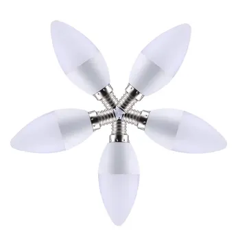 

Led Candle Bulb E14 5.6W Tip Bubble Energy Saving Patch Chandelier 85-265 Home Lighting 5Pcs