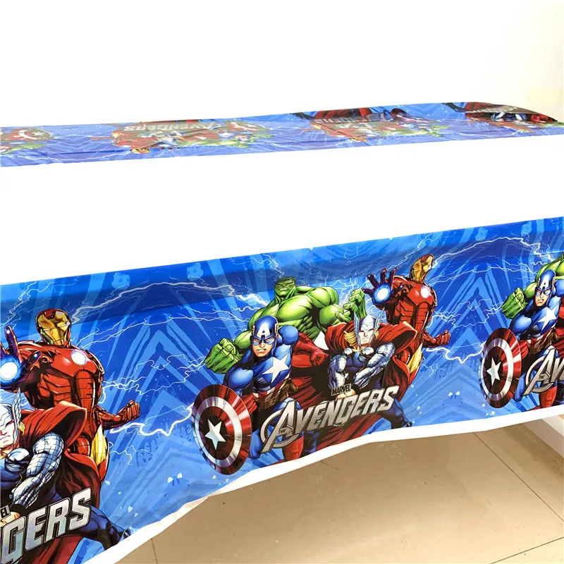 Disney-vajilla desechable de Los Vengadores para niños, decoración de fiesta de cumpleaños, mantel, Baby Shower, Capitán América, 1,1x1,8 M