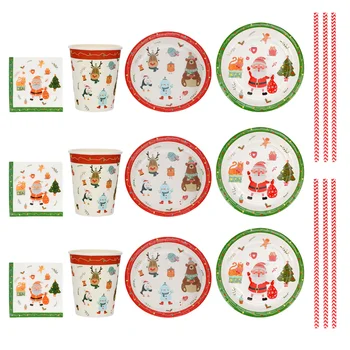 

69pcs Party Disposable Paper Tableware Set Party Table Supplies for Food