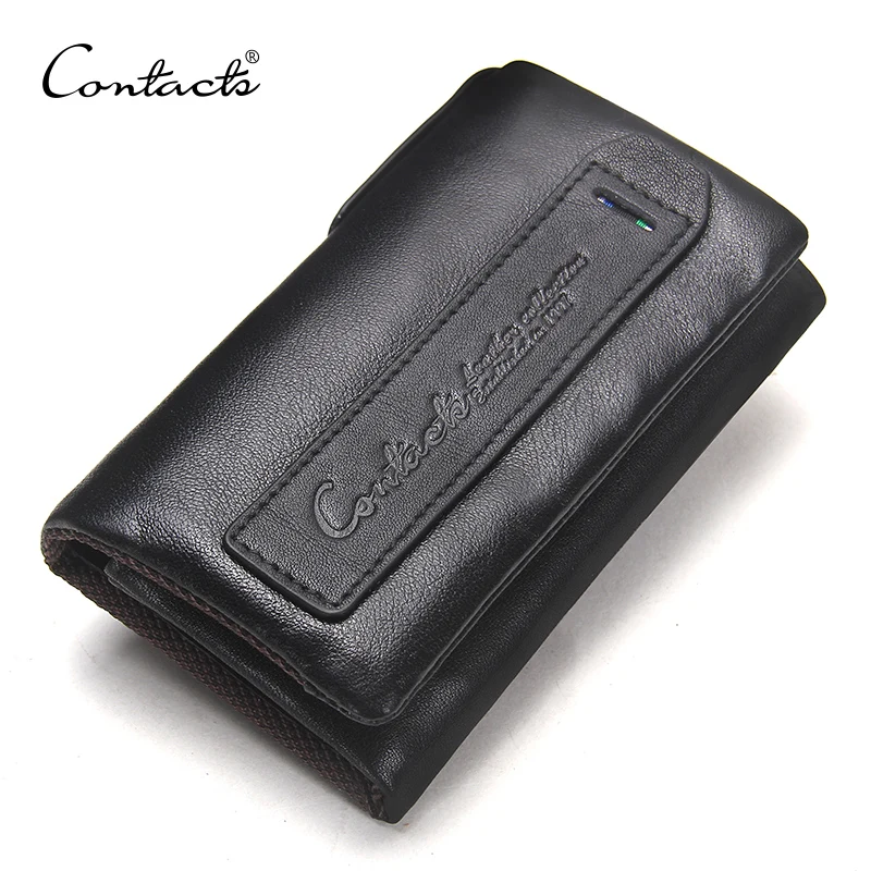 

Genuine Leather Men Key Wallet Small Male Purse with Coin Pocket Key Holder Man Pouch Housekeeper High Quality Keyring