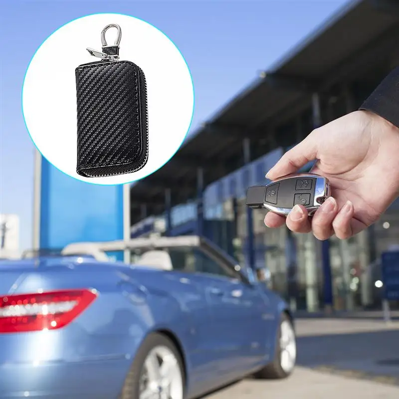 Funkschlüssel Abschirmung PU Leder RFID Auto Schlüsseltasche