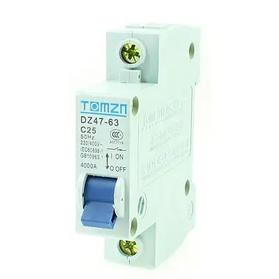 

AC 230/400V 25A 1 Pole 1P Overload Protection MCB Mini Circuit Breaker