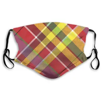 

LAURA FERGUSON Half Face Mask with Filter Unisex Tactical Winter Face Cover for Motorcycling Colorful Tartan