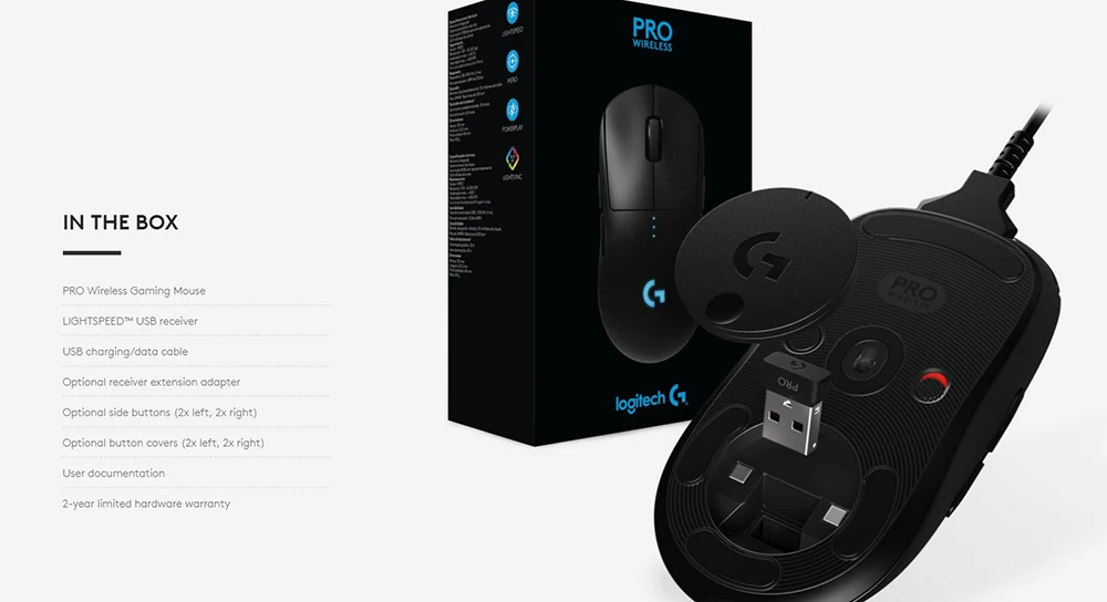 Беспроводная оптическая игровая мышь logitech G PRO RF 16000 dpi GPRO Led 8 кнопок для ПК, геймеров, игр