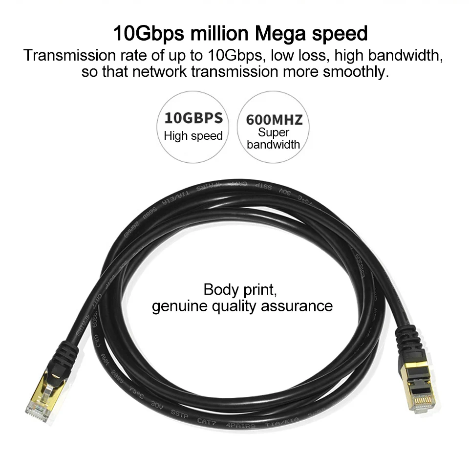 Cat7 Ethernet Cable RJ45 Computer XBOX Networking LAN Cords CAT 7 Jumper Gigabit Computer Copper Wire Core 10Gbps Network Cable (3)