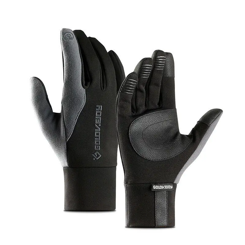 1 пара, зимние кожаные перчатки для мужчин и женщин, сенсорный экран, теплые, водонепроницаемые, с подкладкой Thinsulate, Осень-зима, спортивные перчатки для вождения
