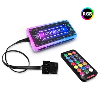 

12cm Desktop Computer 12V 6Pin CPU Silent PC Case Fast Hydraulic Bearing Color Changing RGB Cooling Fan Heatsink Control Box