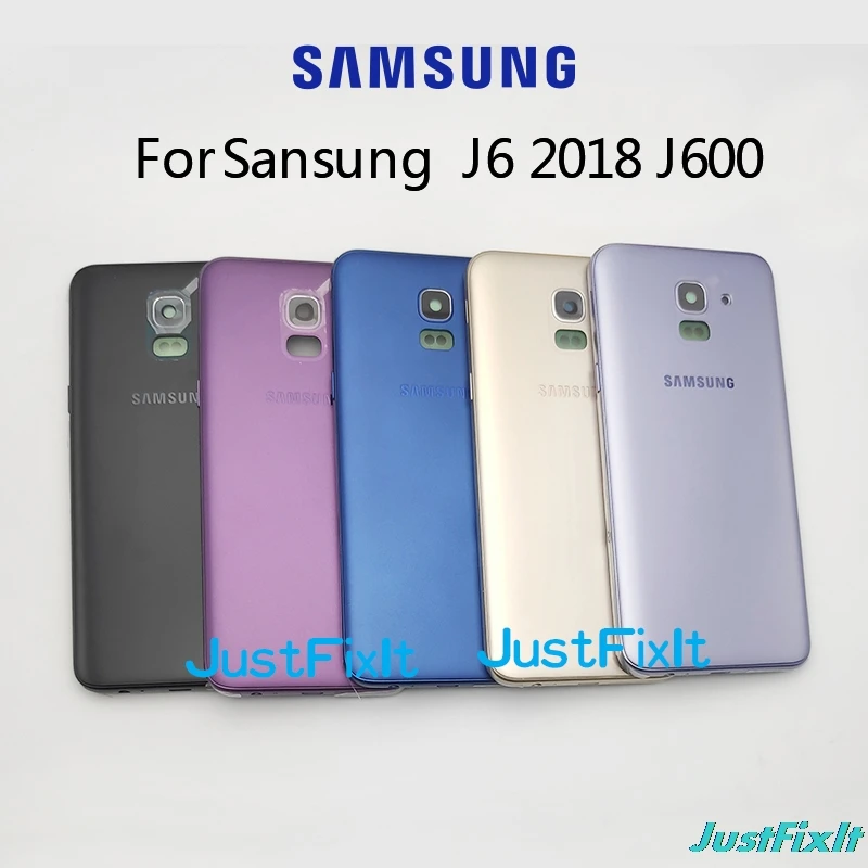 Для SAMSUNG Galaxy J6 2018 J600 J600F Задняя крышка батареи Дверь стеклянная корпуса чехол