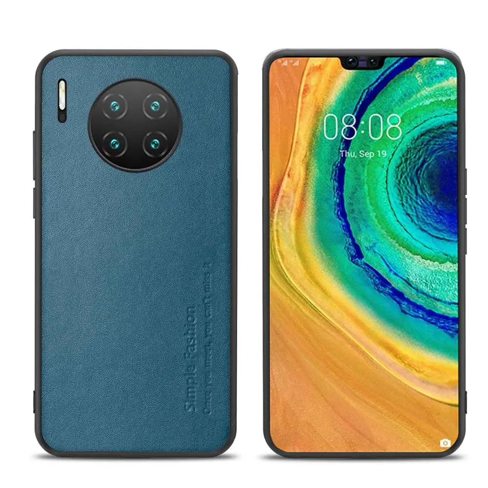 blue Флип-чехол для huawei mate 30, Роскошный ультра тонкий деловой чехол из натуральной кожи, жесткий чехол на заднюю панель, чехол для huawei mate 30 Pro - Цвет: blue