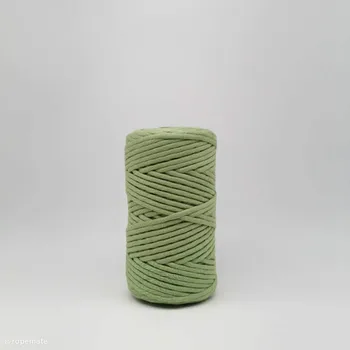 

Ropemate Premium Soft Cotton Cord 4MM 100Meters - 1 Single Strand - Tea Green Color