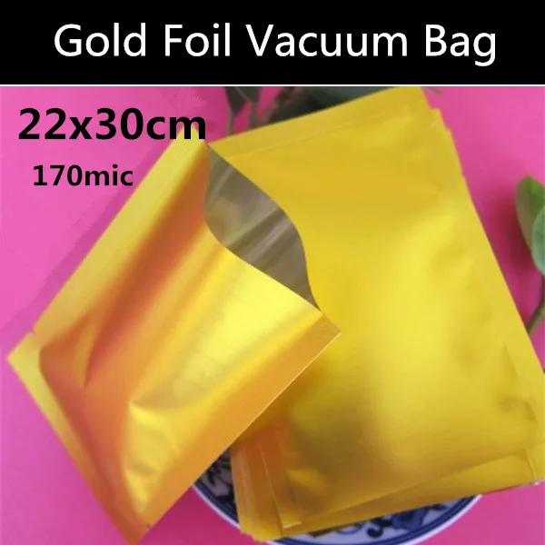 

100pcs 22x30cm (8.7'' * 11.8'') 160mic aluminium foil bag heat seal packing food bag/ vacuum plastic pouch