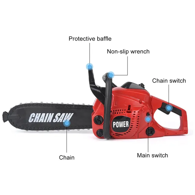 Kids Electric Chainsaw Toy Construction Tool With Realistic Sound Role Playing Game Garden Tool Toys Power Chainsaw Spin Weeder 3