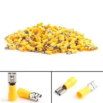 

Areyourshop 1000Pcs Crimp Terminal Insulated Female Spade Connector FDD5.5-250 12-10AWG Yellow