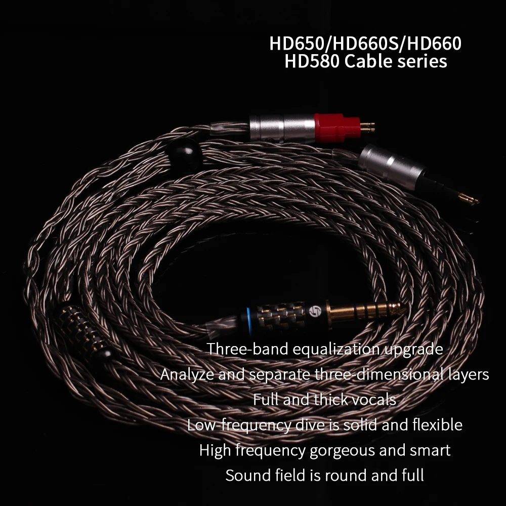 Núcleo do Cabo do Fone de Ouvido para Sennheiser Syrnarn Equilibrada Milímetros 4.4 6.5 Xlr Hd580 Hd600 Hd650 Hd25 Hd660s Hd545 Hd565 Atualização Stereo16 2.5 - Image 2
