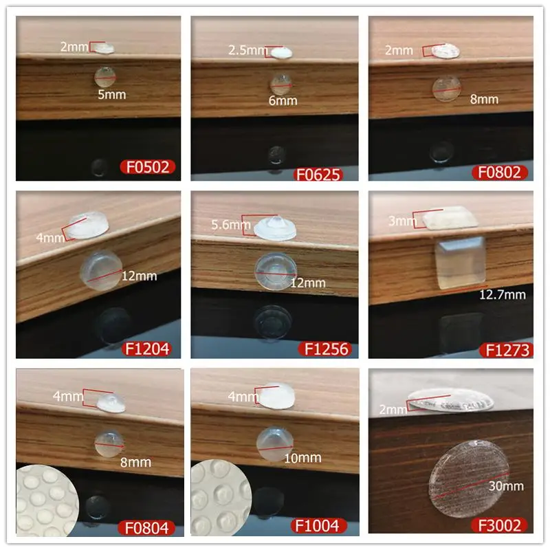 Silicone Door Stoppers Noisy Door Stops Self Adhesive Silicone Rubber Pads Cabinet Bumpers Catches Rubber Damper Buffer Cushion Furniture Hardware Black