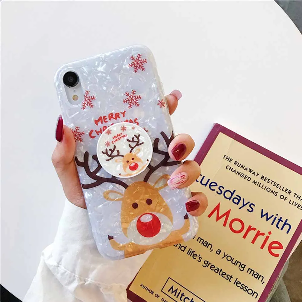 Christmas gift mobile phone case iphone 6 case-iphone 11 case cute elk Polar bear silicone soft shell anti-fall dust 10.30